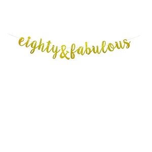 festikoeighty fabulous banner 80th birthday party decorations photoprops paper glitter gold