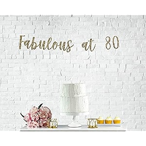festikofabulous at 80 banner 80th birthday party 80th anniversary 80th birthday sign 80th birthday decor glitter banner 80th party banner