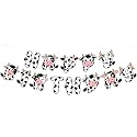 Festiko®Farm Cow Theme Happy Birthday Banner Ranch Animal Party Garland Party Bunting Photography Supplies(Black-White)