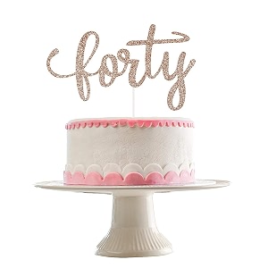 festikoforty cake topper rose gold glitter40th birthday cake topper40 cake topper40th birthday decorations for women