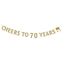 Festiko®Gold Glitter Cheers to 70 Years Banner,70th Birthday Party Decorations