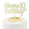 Festiko®Gold Glitter Happy 40th Birthday Cake Topper 40th Cake Topper for Birthday Anniversary Party Decorations - Pack of 1