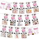 Festiko®Holy Cow First Birthday Party Decoration for Girls Pink Cow Theme 1st Birthday Photo Banner for Newborn to 12 Months for Baby Girls Farm Theme 1st Birthday Party Supplies