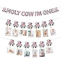 Festiko® Holy Cow I'm One Banner &amp; Photo Banner for Newborn to 12 Months With Wooden Clips, 1st Birthday Decorations, Cow Theme Birthday Decoration