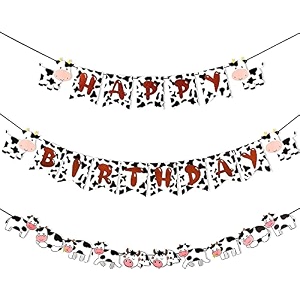 festikoholy cow party happy birthday banner cow design garland farm animal theme party decorationkids birthday favor supplies