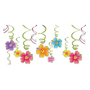 festikoluau party hanging swirl decorating kit 12 pcs multi color assorted sizes
