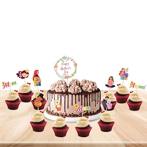 festiko mother39s day combo 11 pcs mother39s day decoration supplies mother39s day party favors cake amp cupccake toppers