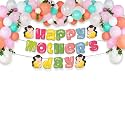 Festiko® Mother's Day Decorations Multicolor Combo (51 Pcs), Mother's Day Celebration, Party Decoration Supplies (Balloons &amp; Banner)