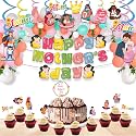 Festiko® Mother's Day Multicolor Combo (61 Pcs), Mother's Day Decoration Supplies, Mother's Day Party Favors (Banner, Cupcake Toppers, Cake Topper, Balloons &amp; Swirls)