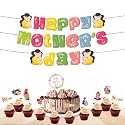 Festiko® Mother's Day Multicolor Combo (12 Pcs), Mother's Day Decoration Supplies, Mother's Day Party Favors (Banner, Cupcake Toppers & Cake Topper)