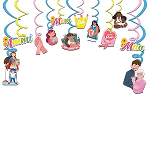 festiko mother39s day swirls mother39s day decoration supplies mother39s day party favors 12 pcs cutouts amp 12 pcs ribbons