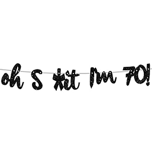 festikooh im 70 banner backdrop glitter black hallo seventy cheers to 70 years old theme decor for man woman happy 70th birthday party photo studio prop flag decorations favors supplies