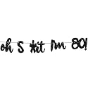 Festiko®Oh I’m 80! Banner Backdrop Glitter Black Hallo Eighty Cheers to 80 Years Old Theme Decor for Man Woman Happy 80th Birthday Party Photo Studio Prop Kit Flag Decorations Favors Supplies