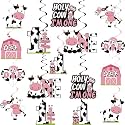 Festiko® Set of 16 Pcs Holy Cow I'm One Hanging Swirls, Cow Theme 1st Birthday Decoration, Party Supplies