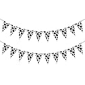 Festiko® Set of 2 Pcs Cow Print Banner Flags, Cow Theme Birthday Decoration, Cow Theme Party Supplies