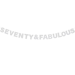 festikoseventy amp fabulous silver glitter birthday banner perfect for 70th birthday gift seventy years old bday party decorations