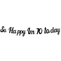 Festiko®So Happy I’m 70 Today Banner Backdrop Glitter Black Hallo Seventy Cheers to 70 Years Old Theme Decor for Man Woman Happy 70th Birthday Party Photo Studio Prop Flag Decorations Favors Supplies