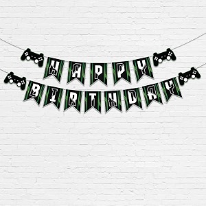 festiko video game happybirthday theme party decoration bannerbuntingvideo games party favors for kids birthday decorationbannerbunting with ribbon