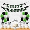 Festiko® Video Game Theme Birthday Party Decoration Combo (28 Pcs), Video Games Party Favors for Kids Birthday Decoration(Banner/Bunting,Balloons,Cake Toppers,Cup Cake Topper,Ribbons)