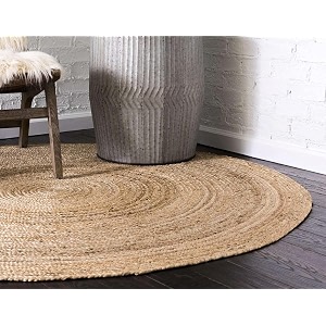 Festive Textile Jute Braided Natural Rug Hand