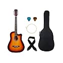 BLUEBERRY 38C, Acoustic Guitar Kit with Bag, Strap, One Pack Strings And 2 Picks - 38 Inch (Sunburst)
