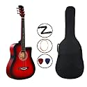 BLUEBERRY B-38C, Acoustic Guitar Kit with Bag, Strap, One Pack Strings And 2 Picks - 38 Inch (Redburst)