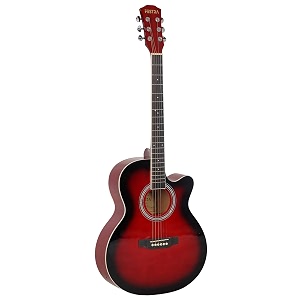 festra r-40 truss rod acoustic guitar kit with bag strap one pack strings and picks redburst