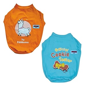 fetcher orange and sky blue t-shirt for dogs and cats 1034 xxs pack of 1