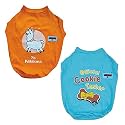 FETCHER Orange And Sky Blue T-Shirt For Dogs And Cats (10" Xxs), Pack Of 1
