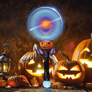 halloween jack-o-lantern light up led magic wand with sound effect for kidshalloween music windmill without batteries