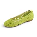 FEVERSOLE Women's Comfort Breathable Knit Crochet Shoes Lace Ballet Flats