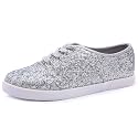 FEVERSOLE Women's Fashion Dress Sneakers Party Bling Casual Flats Embellished Shoes
