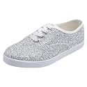 FEVERSOLE Women's Fashion Dress Sneakers Party Bling Casual Flats Embellished Shoes