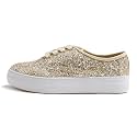 FEVERSOLE Women's Fashion Dress Sneakers Party Bling Casual Flats Embellished Shoes