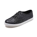 FEVERSOLE Women's Fashion Dress Sneakers Party Bling Casual Flats Embellished Shoes