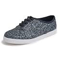 FEVERSOLE Women's Fashion Dress Sneakers Party Bling Casual Flats Embellished Shoes