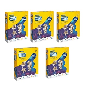 fevicreate diy marine-themed fridge magnet kit turtles seahorses and starfishes designs with art materials all-in-one art and craft kit for girls and boys 5 years pack of 5