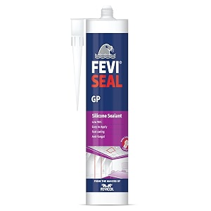 feviseal gp general purpose silicone sealant  strong adhesion amp flexible gap filler  durable waterproof sealant for home amp industrial use black 260ml ihc pack of 1
