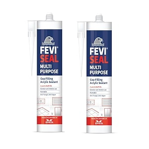 feviseal multipurpose acrylic sealant  water-based gap filler for interior use  strong adhesion amp smooth finish white 280ml pack of 2