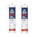 Feviseal Multipurpose Acrylic Sealant | Water-Based Gap Filler for Interior Use | Strong Adhesion & Smooth Finish (White 280ml) (Pack of 2)