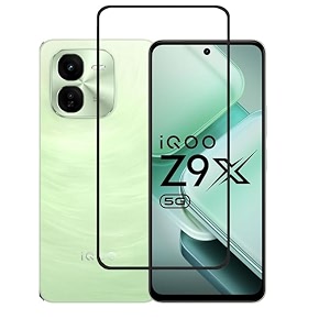 glaze accessories tempered glass screen protector compatible for iqoo z9x with edge to edge coverage and with easy installation kit