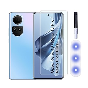 glaze accessories tempered glass screen protector compatible for oppo reno 10  reno 10 pro uv edge to edge coverage and with easy installation kit