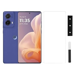 glaze accessories tempered glass screen protector compatible for motorola g85 uv with edge to edge coverage and with easy installation kit