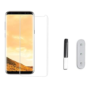 tempered glass design for samsung galaxy s8  s9 advanced border less full edge to edge 3d curved uv screen protector and easy installation kit pack of 1