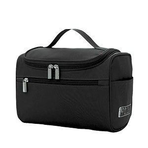 hanging toiletry bag travel organizer for women amp men  large cosmetic makeup organizer pouch with hook  waterproof travel pouches  suitcase amp luggage organizer bag for travelling black