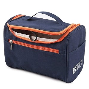 hanging toiletry bag travel organizer for women amp men  large cosmetic makeup organizer pouch with hook  waterproof travel pouches  suitcase amp luggage organizer bag for travelling navy blue