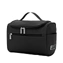 Hanging Toiletry Bag Travel Organizer for Women &amp; Men | Large Cosmetic Makeup Organizer Pouch with Hook | Waterproof Travel Pouches | Suitcase &amp; Luggage Organizer Bag for Travelling (Black)