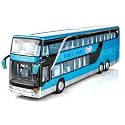 FEXXA Exclusive Alloy Metal Pull Back Die-cast Bus Model with Sound Light Mini Auto Toy for Kids Metal Model Toy Bus with Sound and Light. (Blue)