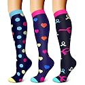 FEYHAY Copper Compression Socks (3 Pairs) 15-20 mmHg Circulation is Best Athletic &amp; Daily for Men &amp; Women, Running, Climbing