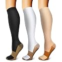 FEYHAY Copper Compression Socks (3 Pairs) 15-20 mmHg Circulation is Best Athletic &amp; Daily for Men &amp; Women, Running, Climbing